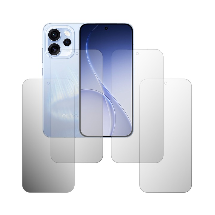 Set 4X Folie Protectie Ecran Folie24, pentru Oppo Reno15 Pro, 2X Ultra-Clear + 2X Mate, Acoperire Full-Display si Case-Friendly, Adezive, Flexibile cu Auto Regenerare