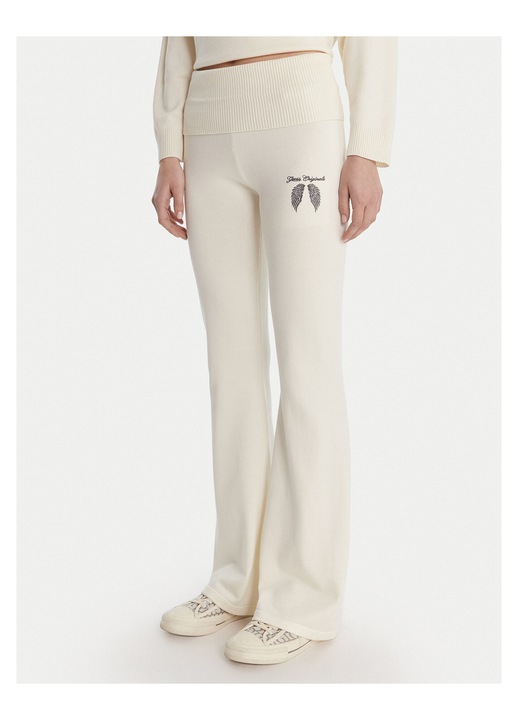 Pantaloni dama, Guess, viscoza, tricotati, ecru
