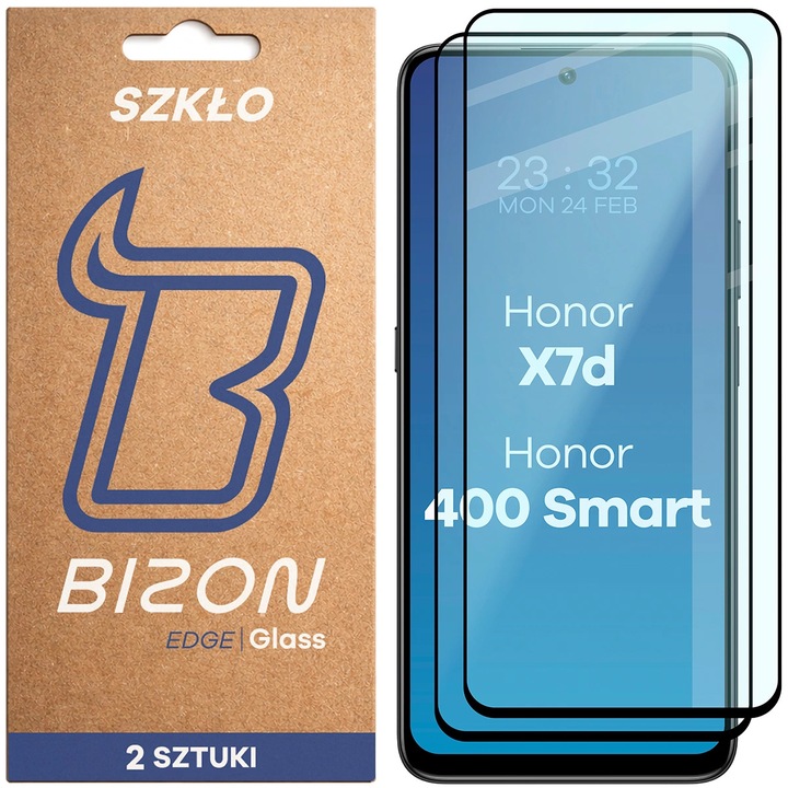 Készlet 2 Üveg Bizon Glass Edge Duo kompatibilis Honor X7d / Honor 400 Smart