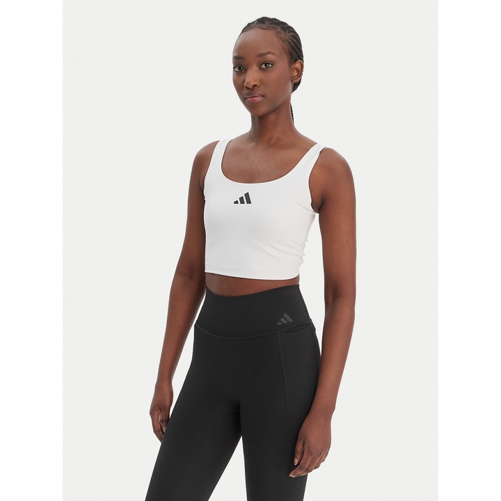 Maiou sport dama, adidas, alb, poliester reciclat, Alb, L