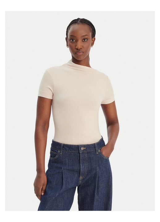 Bluza dama, Guess, 56% viscoza, 38% acril, 6% elastan, bej, Bej, M