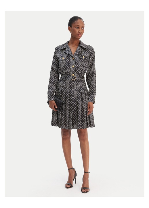 Rochie de zi, GUESS BY MARCIANO, neagra, poliester, cu nasturi, 44 EU