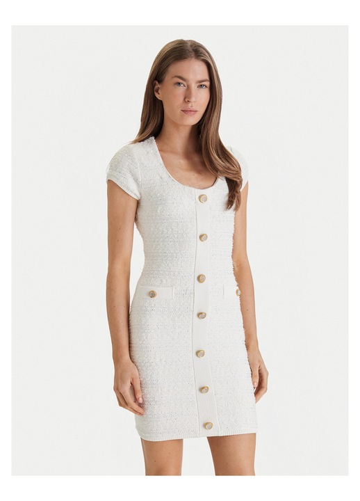 Rochie, GUESS BY MARCIANO, tricotata, alb, 50% viscoza