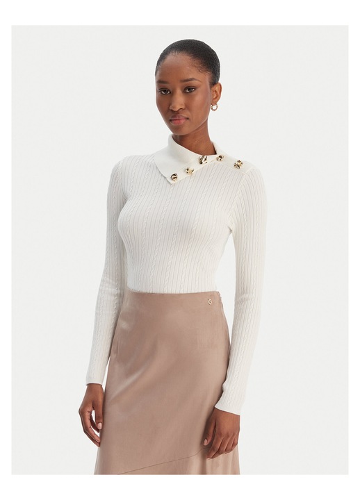 Pulover dama, Guess, ecru, viscoza/poliamida, XL INTL