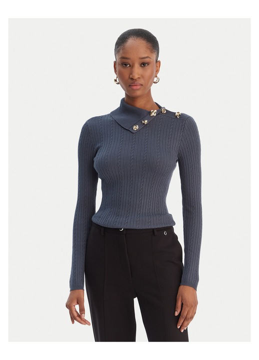 Pulover dama, Guess, albastru, viscoza/poliamida