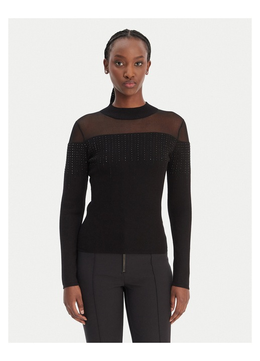 Pulover dama, Guess, negru, viscoza/poliamida, XL INTL