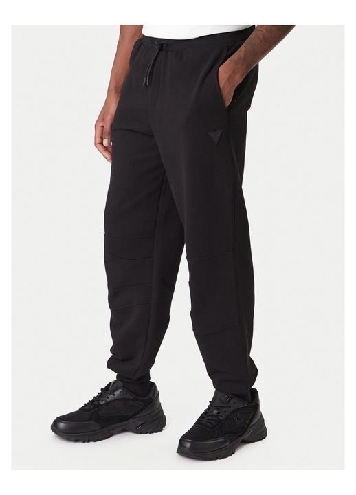 Pantaloni trening Guess bumbac organic negru casual, XS INTL