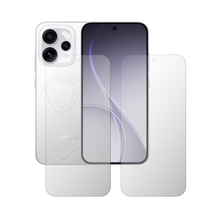 Комплект 2X Фолио за Екран Folie24, за Oppo Reno15 Pro Max, 1X Ултра-Прозрачно + 1X Матово, Покритие Съвместимо с Калъф, Залепващо, Гъвкаво със Саморегенерация