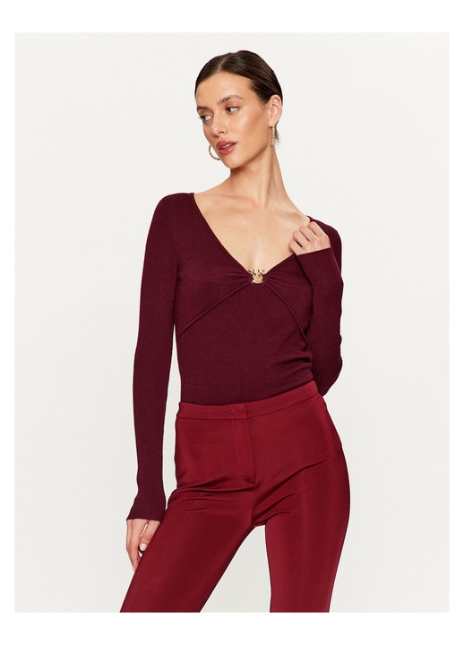 Pulover dama, Pinko, visiniu, lana/poliamida, M INTL