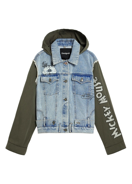 Geaca de blugi Femei, desigual, Bumbac, Albastru, Verde, Albastru