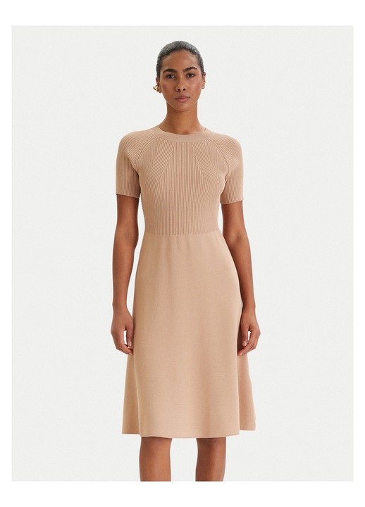 Rochie tricotata, Armani Exchange, bej, 63% viscoza