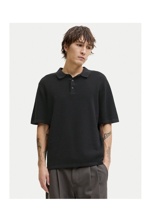 Pulover barbati, Jack & Jones, bumbac organic/reciclat, negru