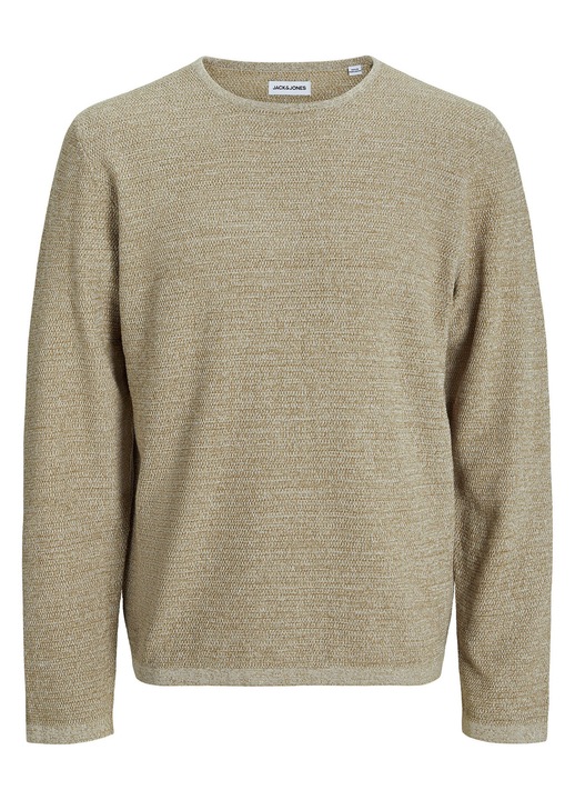 Pulover barbati, Jack & Jones, bumbac organic si reciclat, bej, XL INTL