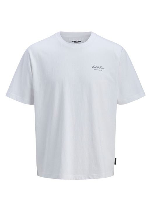 Tricou Barbati, Jack & Jones, Bumbac organic, Alb Clasic, 2XL INTL