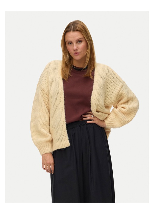 Cardigan dama, Vero Moda, supradimensional, galben, poliester reciclat