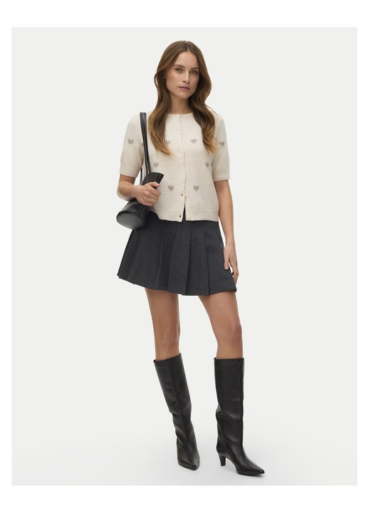 Cardigan dama, Vero Moda, bej, sistem inchidere nasturi, 52% poliester reciclat