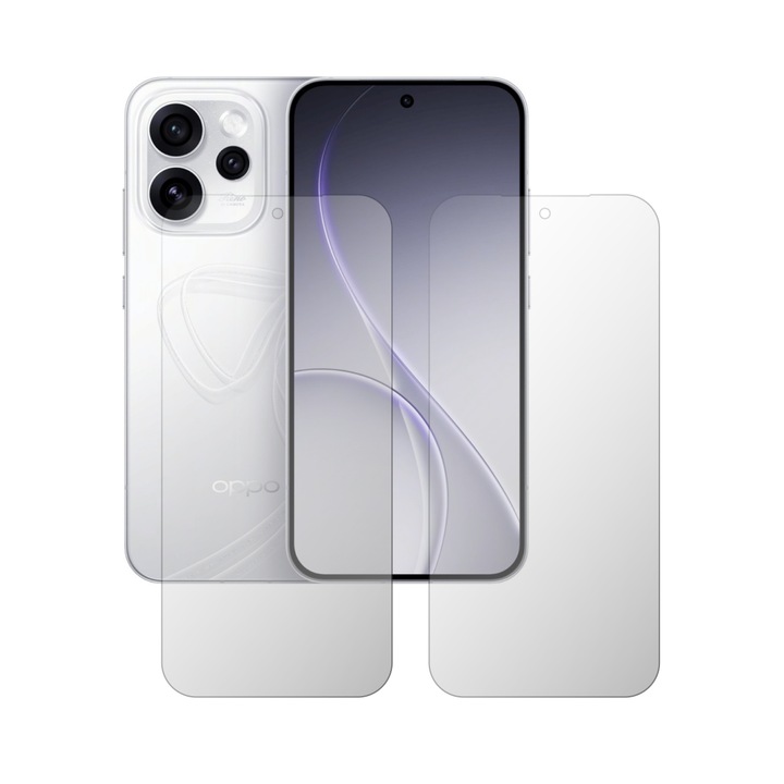 Set 2X Folie Protectie Ecran Folie24, pentru Oppo Reno15 Pro Mini, 1X Ultra-Clear + 1X Mata, Acoperire Totala Full-Display, Adezive, Flexibile cu Auto Regenerare
