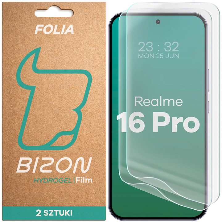 Hidrogel folie Bizon Film Hydrogel Front Duo pentru Realme 16 Pro 5G, 2 bucati