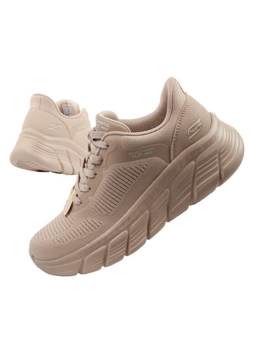 Pantofi sport confortabili Skechers Bobs B Flex SLIP-INS bej pentru femei, Bej
