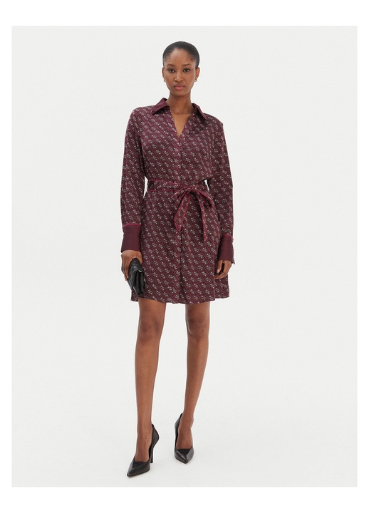 Rochie camasa Dama, Guess, bordeaux, poliester, XL INTL