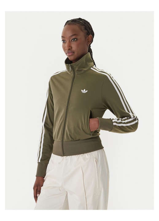 Bluza dama, adidas, fermoar, verde, poliester reciclat, M INTL