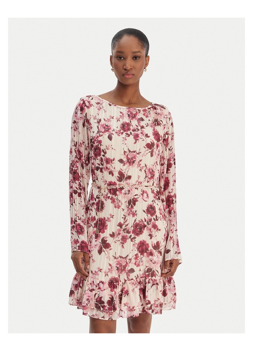 Rochie casual, GUESS, poliester, bej, roz, Bej/Roz, S