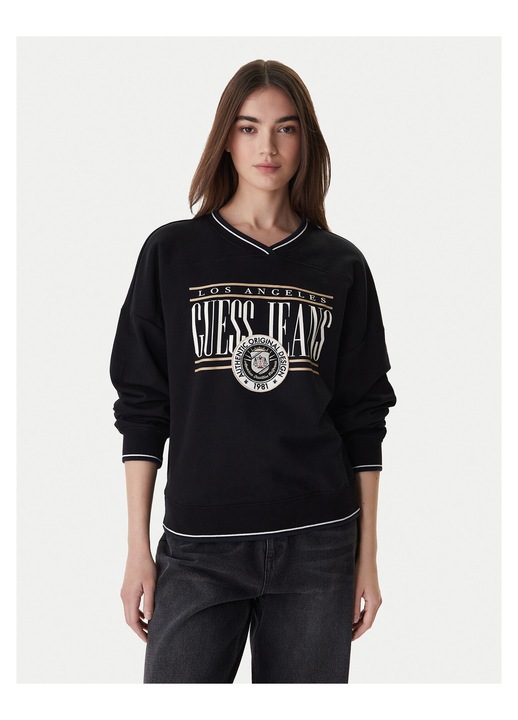 Hanorac de dama Guess Jeans negru, Negru