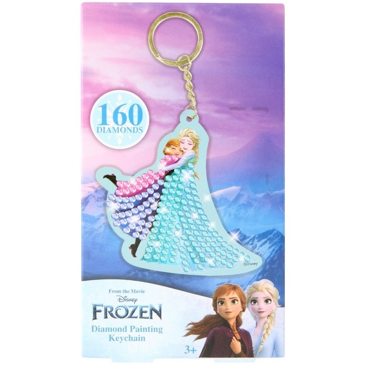 Set creativ pentru copii, Breloc pictura cu diamante, Frozen, Multicolor