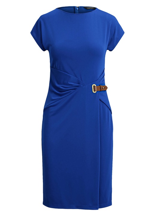 Rochie de cocktail, Lauren Ralph Lauren, fermoar, albastru, 60% poliester reciclat