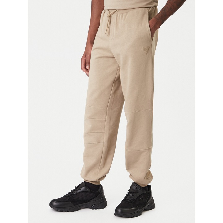 Pantaloni de trening barbati, Guess, Bumbac organic, Bej