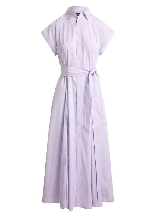 Rochie camasa, Polo Ralph Lauren, bumbac, dungi, violet, 40 EU
