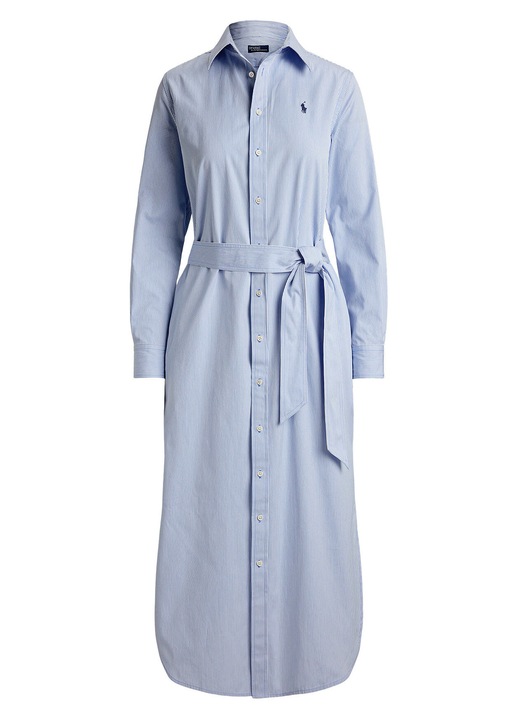 Rochie camasa, Polo Ralph Lauren, bumbac, albastru, sistem inchidere nasturi