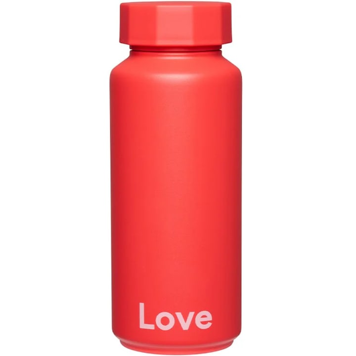 Termos Design Letters, 500 ml, inox, roșu, ton pe ton