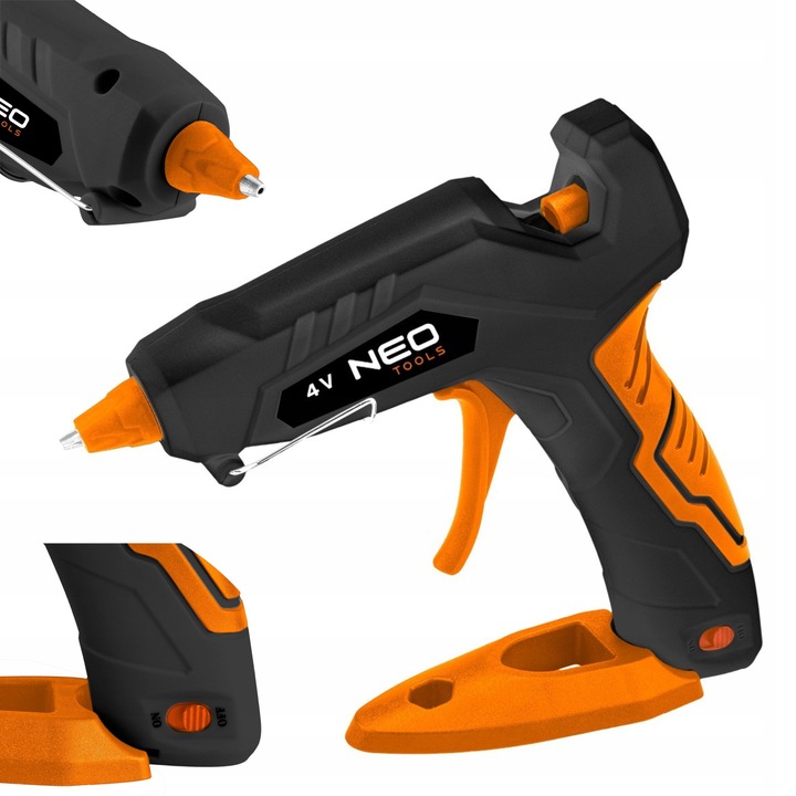 Безжичен пистолет за лепене, Neo Tools, 8 мм, USB захранване, 360-600 г/ч, 100 мин автономност