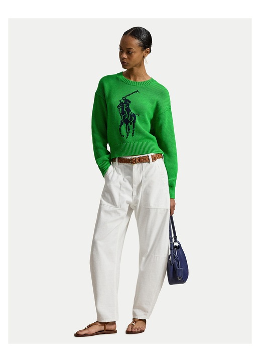 Pulover dama, Polo Ralph Lauren, bumbac, verde