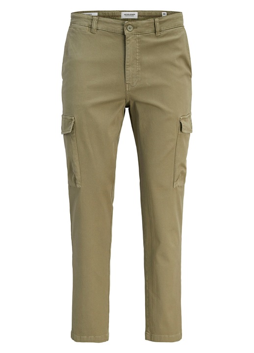 Pantaloni barbati, Jack & Jones, bumbac/elastan, kaki