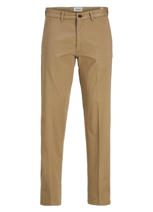 Pantaloni Chino Barbati, Jack & Jones, fermoar, bumbac, maro