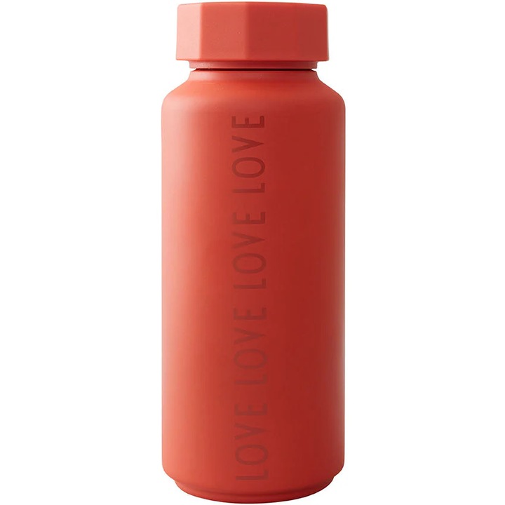 Termos Design Letters, rosu, inox, 500 ml, 19, 5x7, 5cm