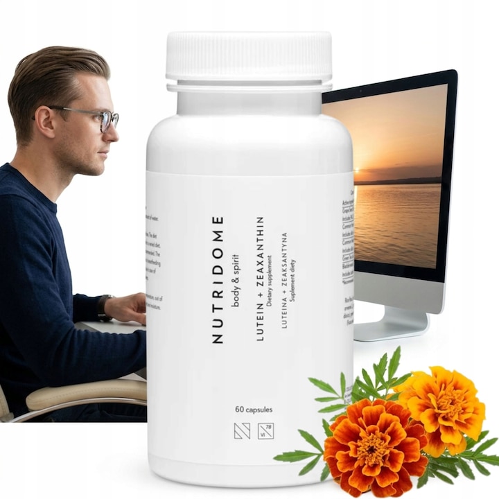 Supliment alimentar Luteina + Zeaxantina, Nutridome, 60 capsule, extract din flori de galbenele, pentru vedere sănătoasă