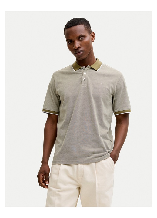 Tricou barbati, Jack & Jones, 50% bumbac organic, 50% poliester reciclat, verde, S INTL