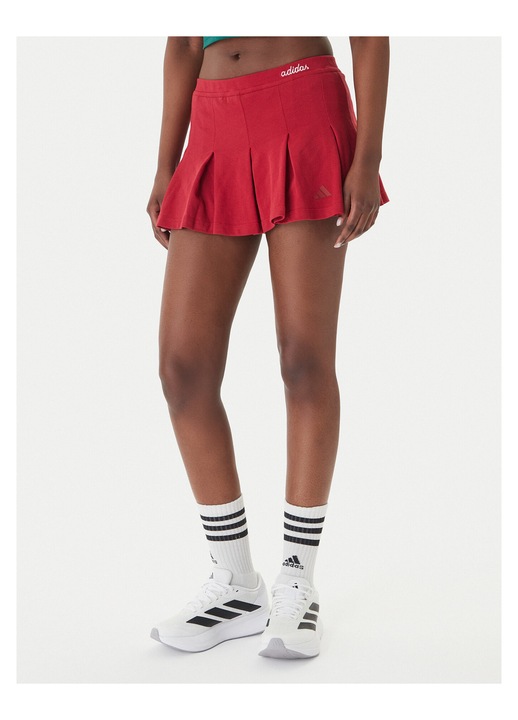 Fusta plisata adidas, bumbac, Rosu, XL