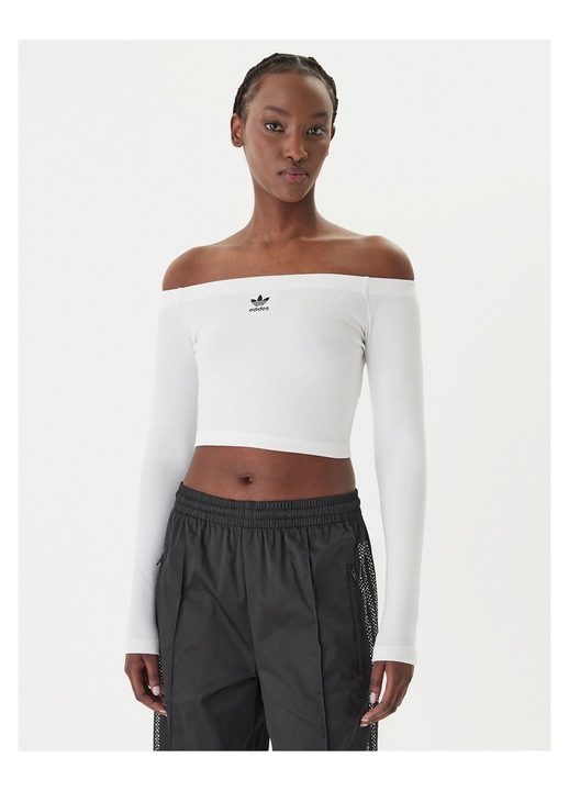 Bluza dama, slim fit, alb, Alb