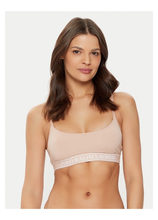 Sutien top Femei, polo ralph lauren, 52% bumbac, 32% poliamida, 16% elastan, Bej, Bej