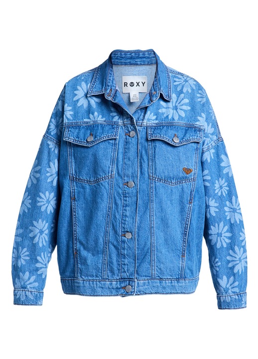 Geaca de blugi Femei, roxy, Bumbac, Albastru, Albastru, S