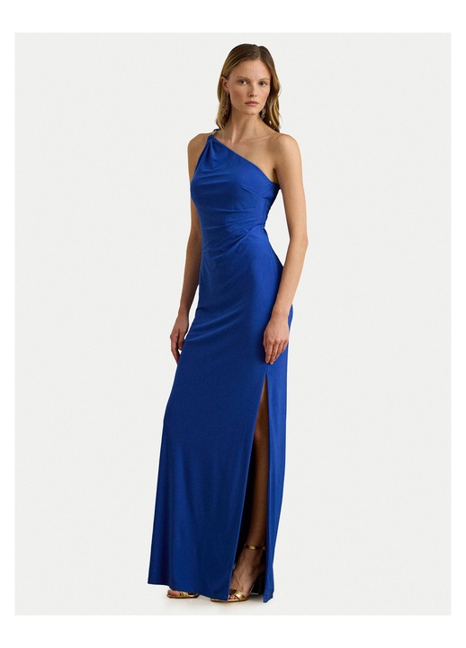 Rochie de seara, Lauren Ralph Lauren, albastru, poliester reciclat