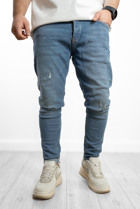 Blugi barbati skinny, 11360, Bumbac, Albastru