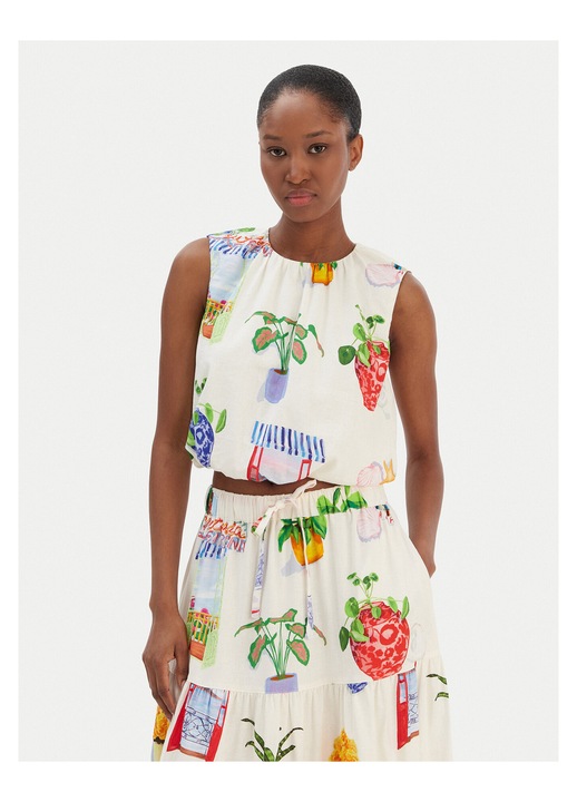 Bluza dama, Seafolly, 55% in, 45% bumbac, ecru, XS INTL