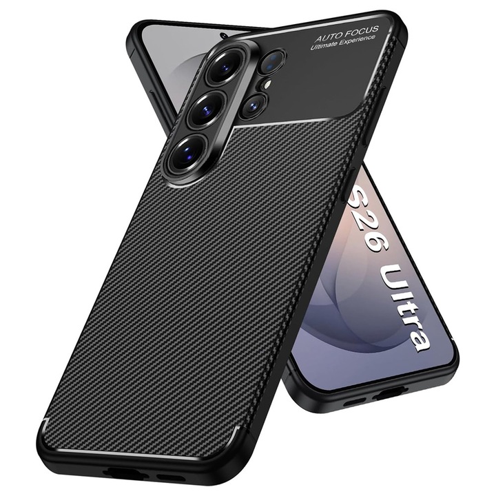 Калъф Carbon RebellionPro за Samsung Galaxy S26 Ultra, Оптимизация против удар, Разсейване на топлината, Дълготраен калъф, Черен