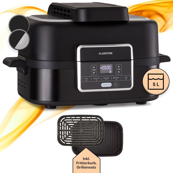 Klarstein, Vitair 1400W Friteuza Pe Aer Neagra 9 L