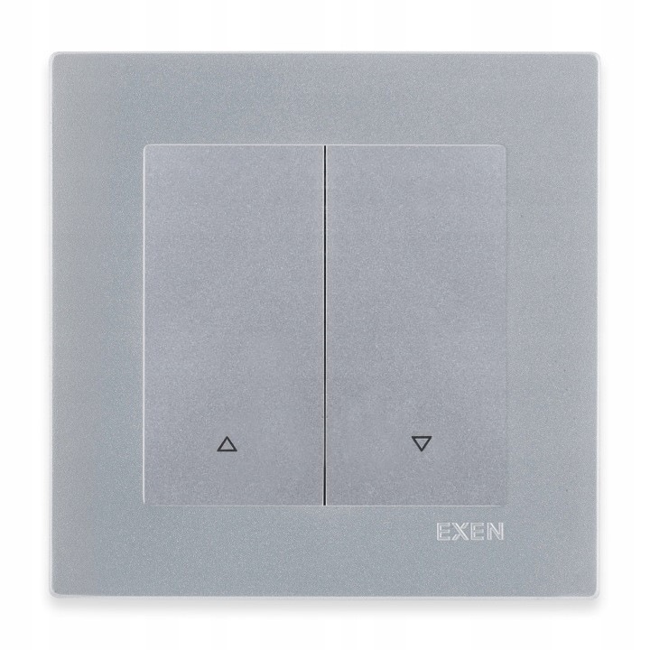 Dupla kapcsoló redőnyökhöz, ezüst + ezüst keret EXEN